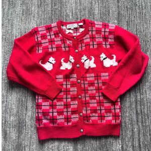 Vintage Wool Scotty Dog Cardigan Sweater S